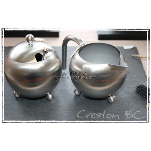 Henley Stainless Steel Sugar Bowl & Cream Set